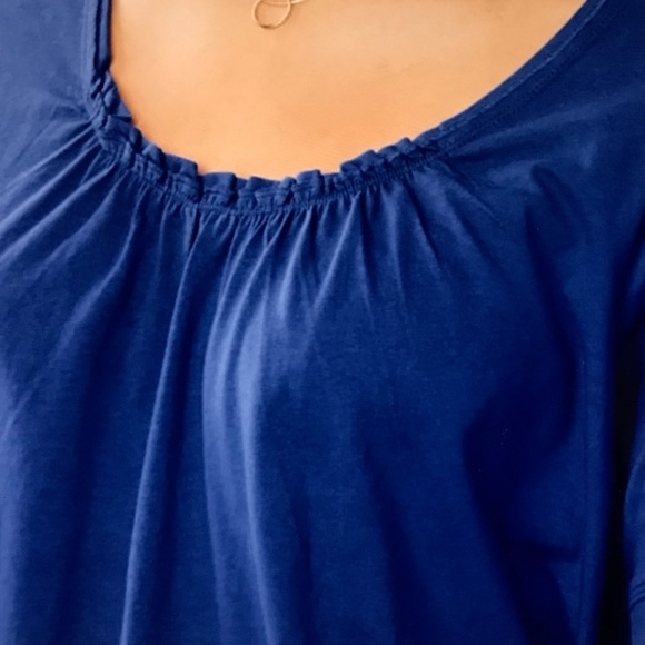 WOMAN WITHIN 100% Cotton Short Sleeve Tunic Blue New Women’s Plus Size 2X - Picture 3 of 6